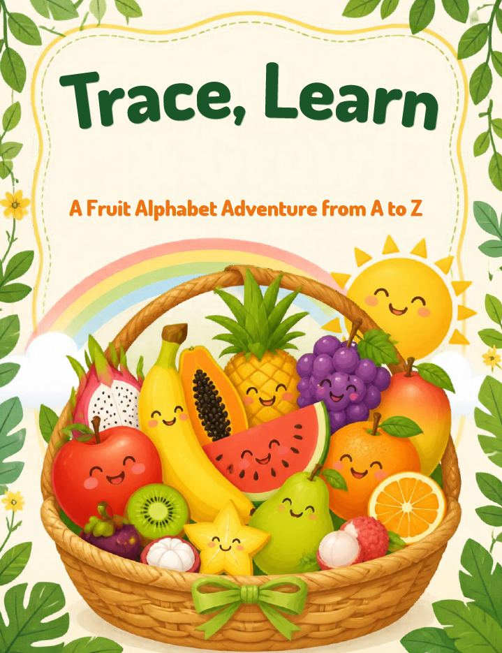 Trace, Learn – A Fruit Alphabet Adventure From A to Z cover