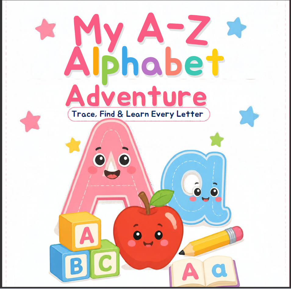 My A–Z Alphabet Adventure – Trace, Find & Learn Every Letter cover