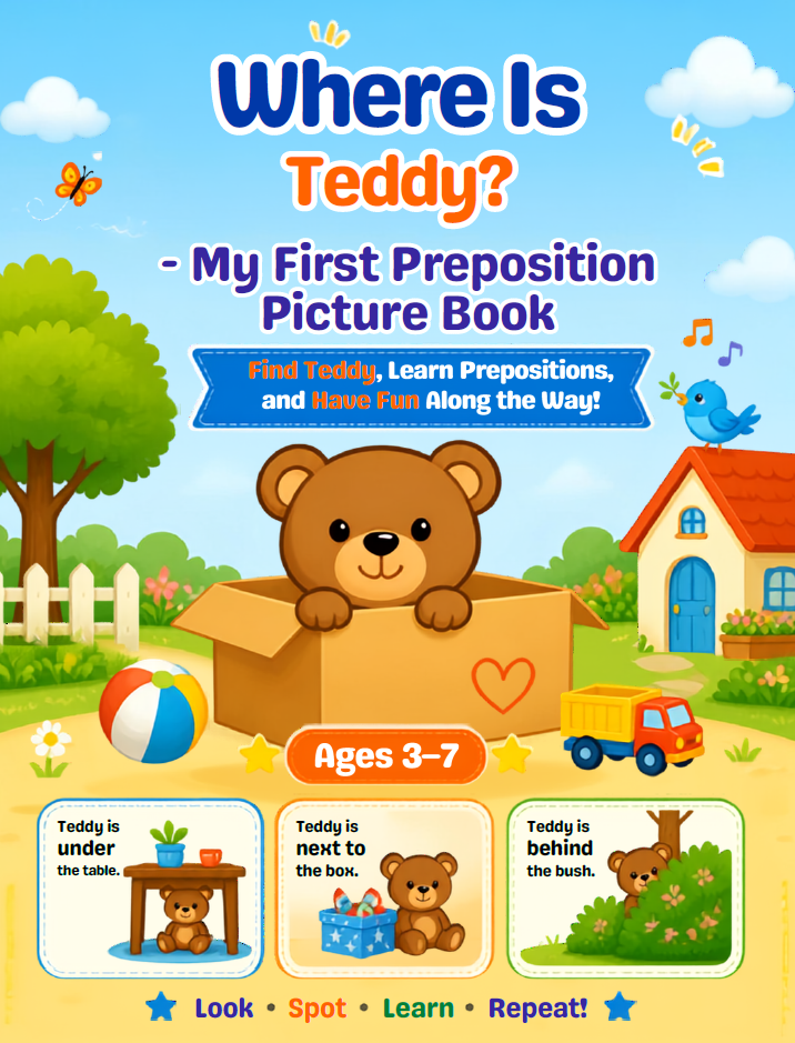 Where Is Teddy? – My First Preposition Picture Book cover